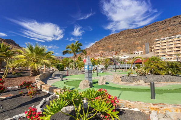 Arquitetura do lago Taurito aquapark e hotéis em Gran Canaria — Fotografia de Stock