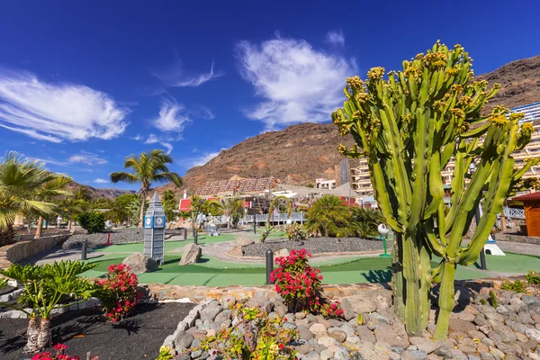 Arquitetura do lago Taurito aquapark e hotéis em Gran Canaria — Fotografia de Stock