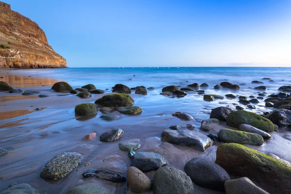 Zachód słońca nad ocean Atlantycki na wyspie Gran Canaria — Zdjęcie stockowe