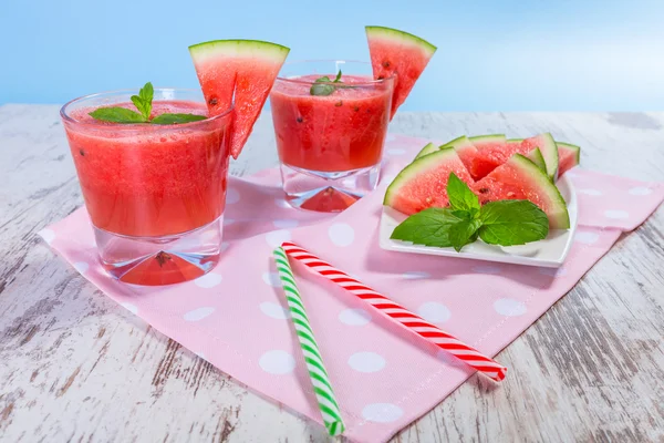 Glazen watermeloen smoothie — Stockfoto