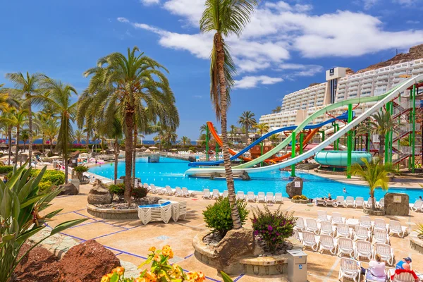 Prázdniny na slunci v Lago Taurito aquapark, Gran Canaria — Stock fotografie