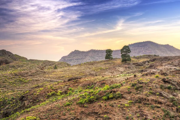 Tramonto sulle montagne di Gran Canaria — Foto Stock