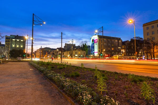 City center of Gdynia at night, Poland — Stock Photo, Image