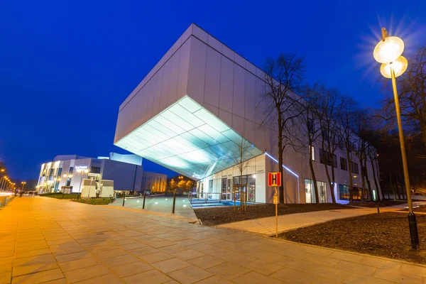 Stad centrum van Gdynia nachts, Polen — Stockfoto