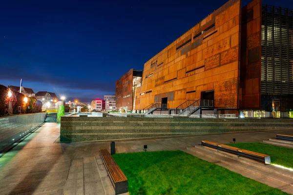 Gdaňsk Polsko Října 2020 Rusty Steel Building European Solidarity Centre — Stock fotografie