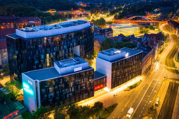 Gdansk Polen Oktober 2020 Moderne Architectuur Het Europees Solidariteitsplein Gdansk — Stockfoto