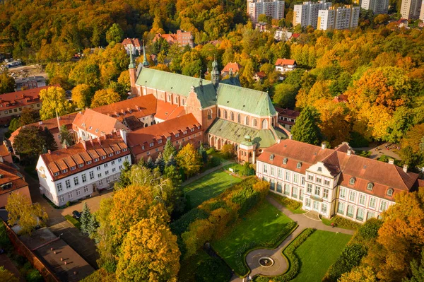 Bazilika Gdaňsk Oliwa Podzimní Scenérii Polsko — Stock fotografie