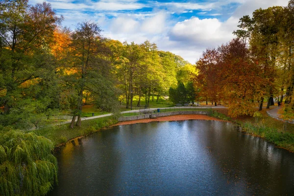 Krásný Podzim Parku Gdaňsk Orunia Polsko — Stock fotografie