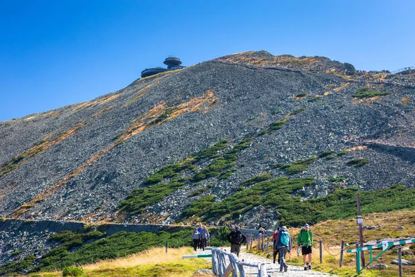 Karkonosze Poland September 2020 Mountain Trail Sniezka Peak Karkonosze Mountains — 图库照片