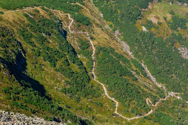 Paesaggio Montano Delle Montagne Karkonosze Dalla Cima Della Vetta Sniezka — Foto Stock