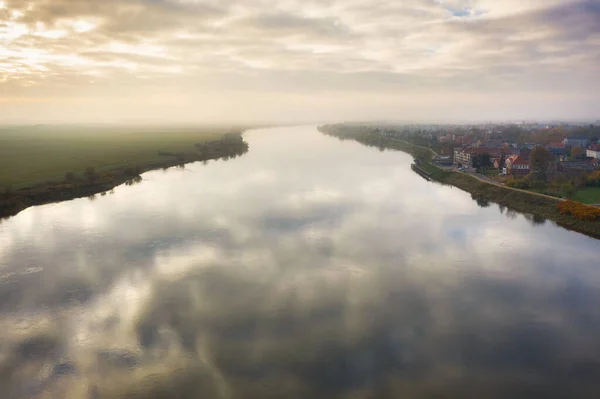 Aerial Landscape Vistula River Tczew Poland — Stock Photo, Image