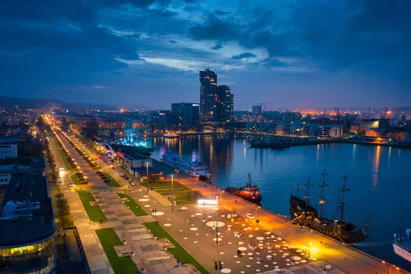 Increíble Paisaje Plaza Kosciuszko Gdynia Junto Mar Báltico Atardecer Polonia — Foto de Stock