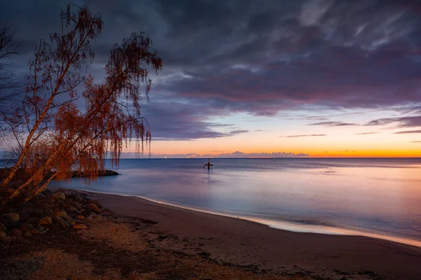 Güneş Doğmadan Önce Baltık Denizi Nin Inanılmaz Manzarası Gdynia Polonya — Stok fotoğraf