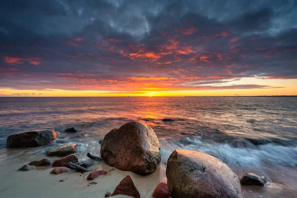 Increíble Paisaje Playa Acantilado Orlowo Amanecer Gdynia Polonia — Foto de Stock