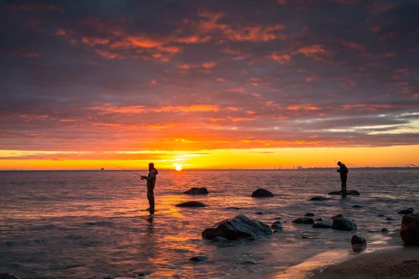 Úžasná Krajina Pláže Útesu Orlowo Úsvitu Gdyně Polsko — Stock fotografie