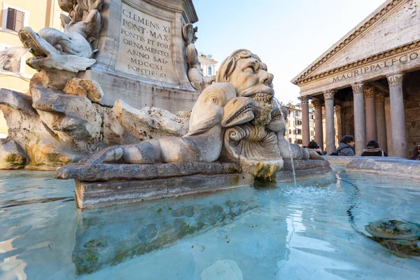 Roma Talya Ocak 2019 Roma Talya Daki Pantheon Tapınağındaki Çeşme — Stok fotoğraf