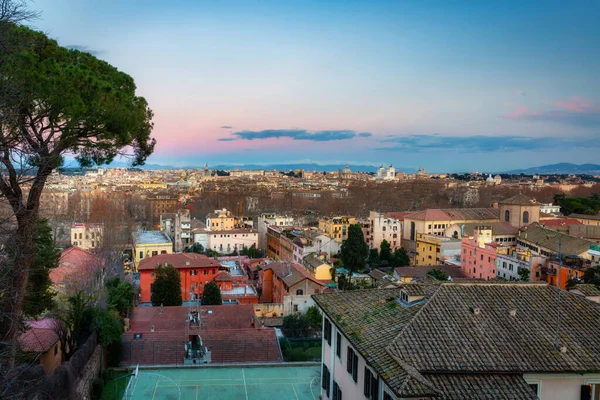 Panorama Ciudad Roma Atardecer Con Hermosa Arquitectura Italia — Foto de Stock
