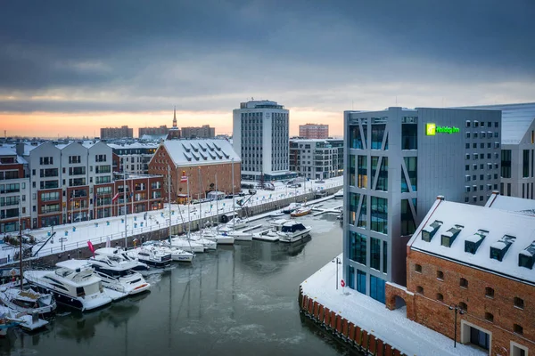 Gdansk Polônia Janeiro 2021 Vista Aérea Cidade Velha Cidade Gdansk — Fotografia de Stock