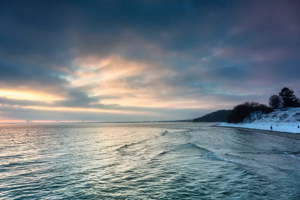 Hermoso Paisaje Del Mar Báltico Gdynia Orlowo Amanecer Polonia —  Fotos de Stock