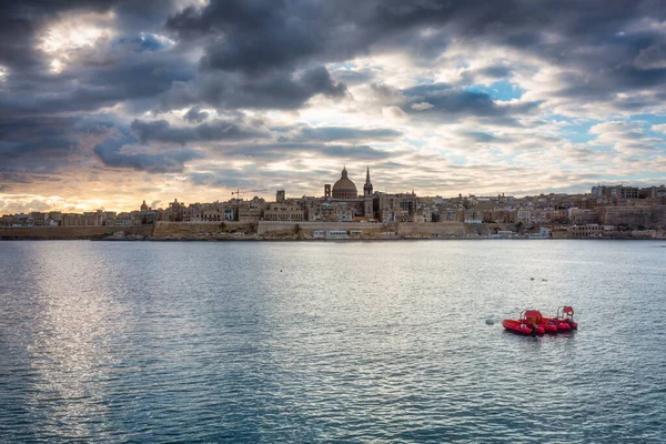 Hermosa Costa Valeta Amanecer Capital Malta —  Fotos de Stock