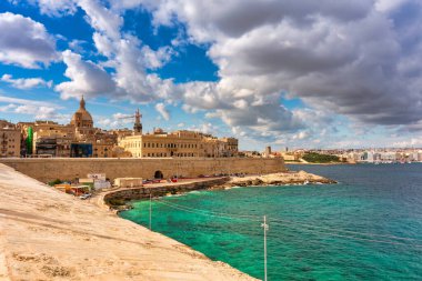 Valletta şehrinin güzel mimarisi, Malta 'nın başkenti.