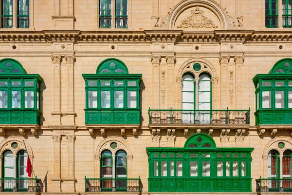 Piękna Architektura Miasta Valletta Stolicy Malty — Zdjęcie stockowe