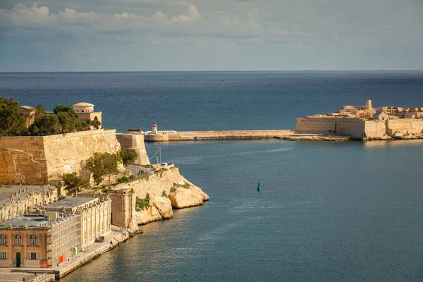 Muralhas Incríveis Cidade Valletta Capital Malta — Fotografia de Stock