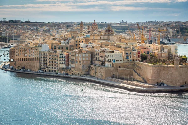 Battlementsväggar Gamla Stan Isla Malta — Stockfoto