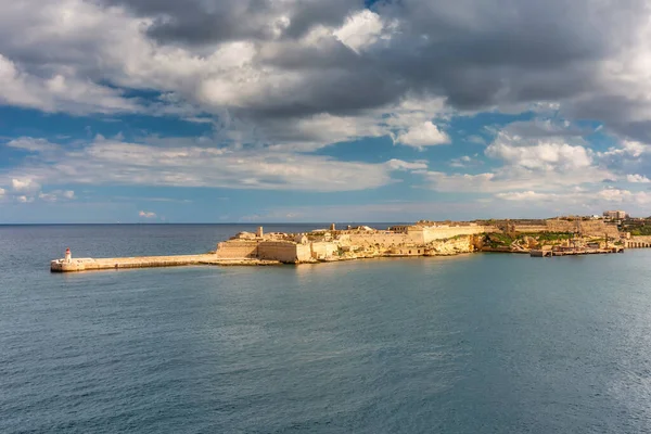 Niesamowita Architektura Mury Miejskie Valletty Stolicy Malty — Zdjęcie stockowe