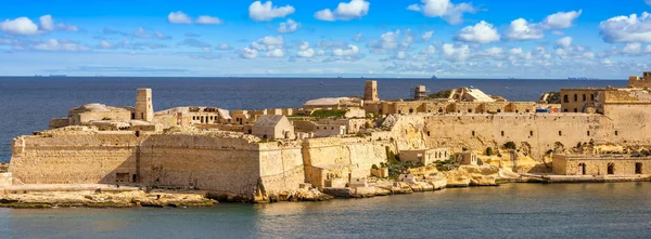 Arquitetura Incrível Muralhas Cidade Valletta Capital Malta — Fotografia de Stock