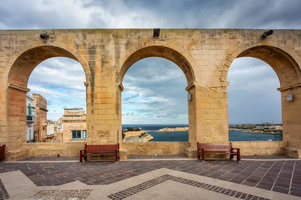 Vacker Arkitektur Valletta Stad Huvudstad Malta — Stockfoto