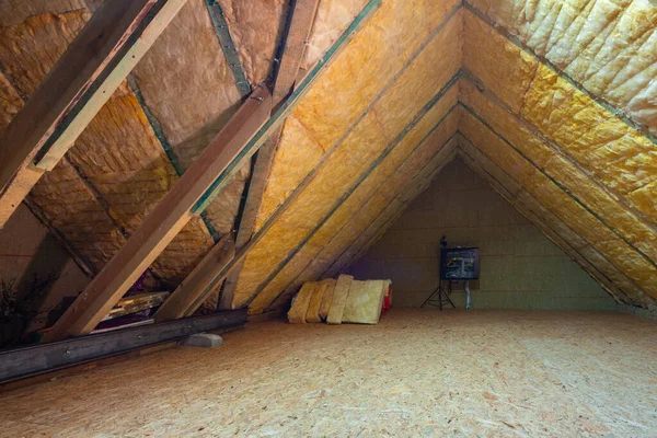 Thermal Insulation Attic House — Stock Photo, Image