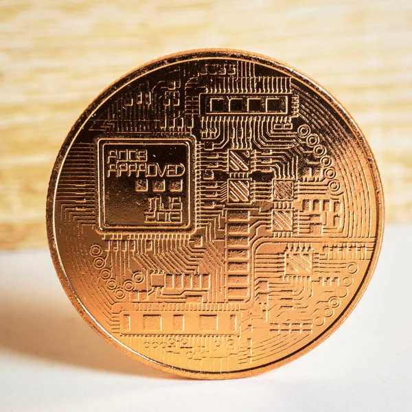 Bitcoin Crypto Monnaie Symbole Pièce — Photo