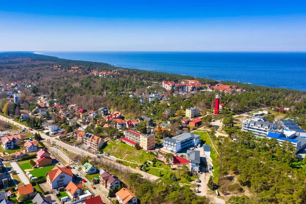 Letecký Pohled Město Krynica Morska Visle Spit Polsko — Stock fotografie