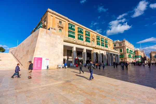 Valletta Malta Januari 2019 Människor Centrum Valletta Huvudstaden Malta — Stockfoto
