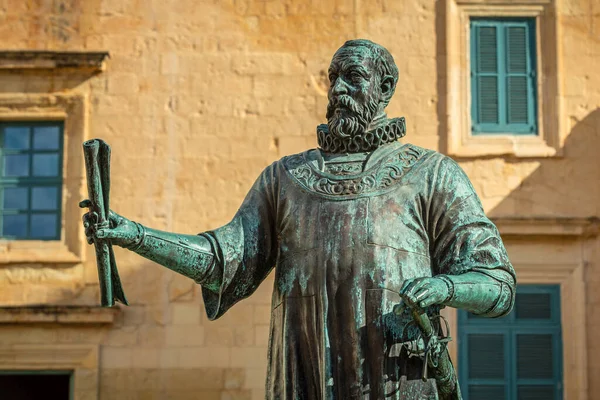 Valletta Malta January 2019 Statue Jean Valette City Center Valletta — Stock Photo, Image