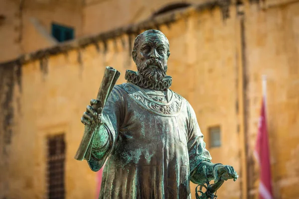 Валлетта Мальта Января 2019 Года Статуя Жана Валетта Центре Города — стоковое фото