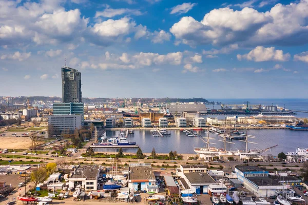 Paisaje Aéreo Del Puerto Deportivo Mar Báltico Gdynia Polonia — Foto de Stock