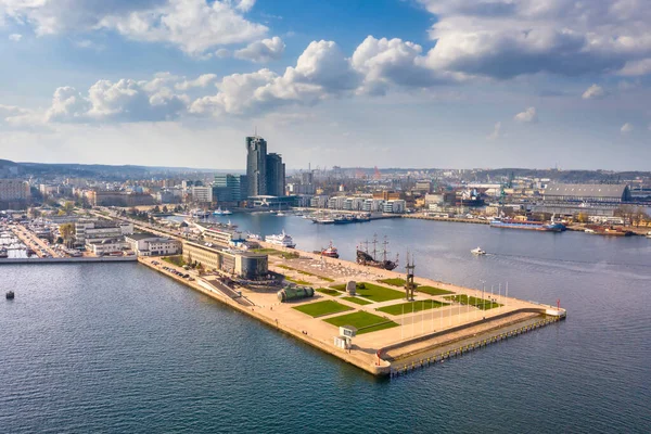 Krajobraz Portu Bałtyku Gdyni Polska — Zdjęcie stockowe