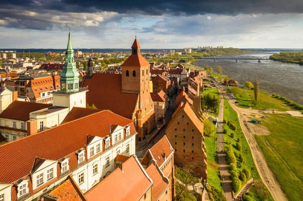 Grudziadz City Vistula River Afternoon Sun Poland — Stock Photo, Image