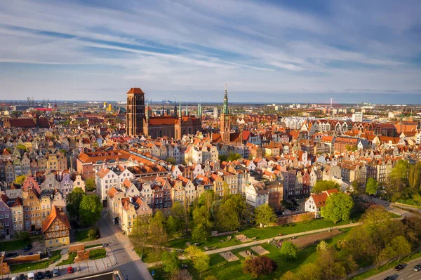 Krásná Architektura Starého Města Gdaňsku Před Západem Slunce Polsko — Stock fotografie