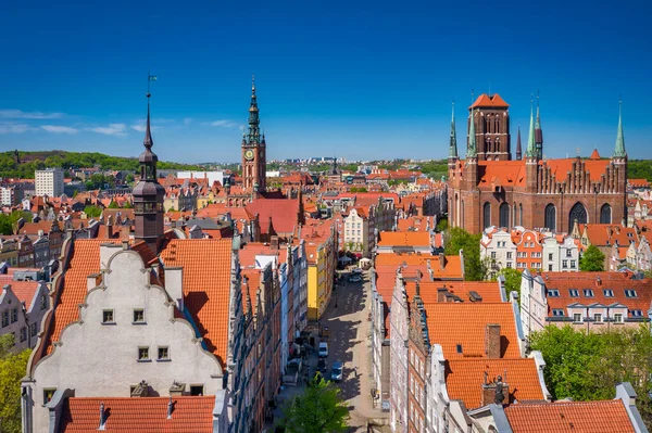 Gyönyörű Építészet Régi Város Gdansk Nyáron Lengyelország — Stock Fotó