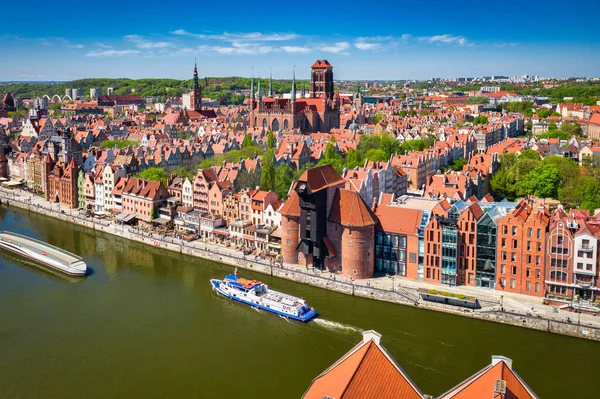 Gyönyörű Építészet Régi Város Gdansk Nyáron Lengyelország — Stock Fotó