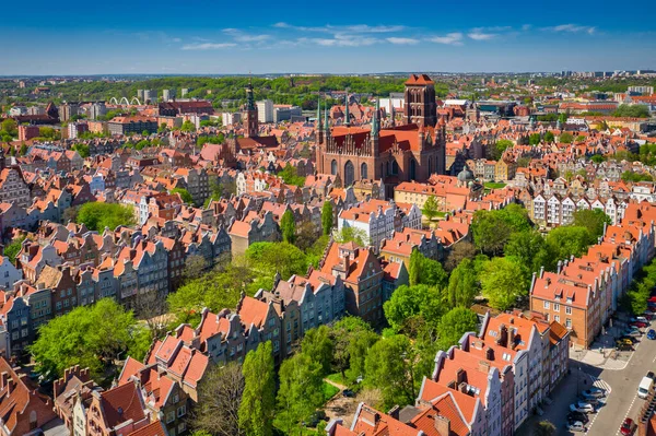 Чудова Архітектура Старого Міста Гданську Влітку Польща — стокове фото