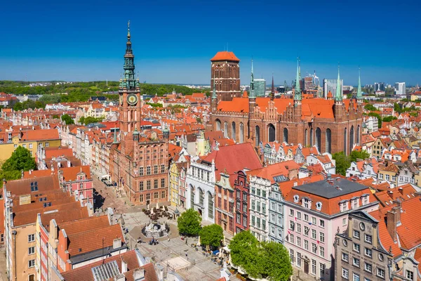 Krásná Architektura Hlavního Města Gdaňska Létě Polsko — Stock fotografie