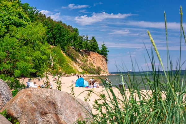 Letní Krajina Baltského Moře Útesy Gdyni Orlowo Polsko — Stock fotografie