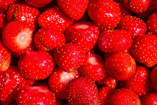 Close Fresh Strawberries Bowl — Stock Photo, Image