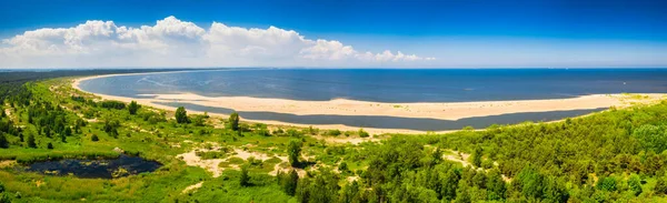 Panorama Pláže Baltského Moře Sobieszewo Létě Polsko — Stock fotografie