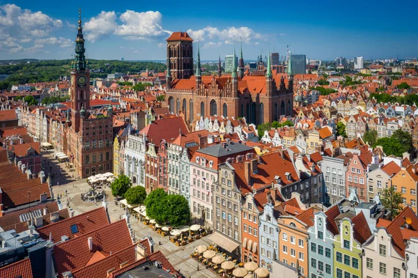 Hermosa Arquitectura Ciudad Principal Gdansk Verano Polonia —  Fotos de Stock