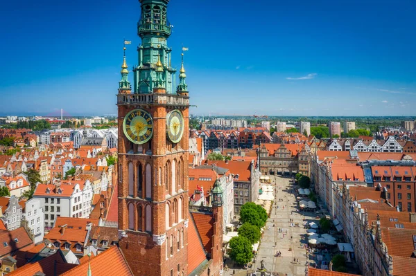 Hermosa Arquitectura Ciudad Principal Gdansk Verano Polonia — Foto de Stock